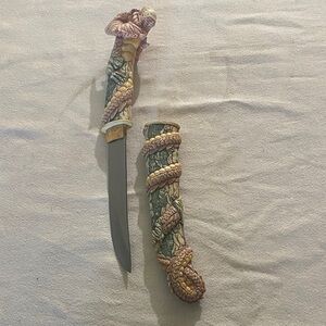 Intricately Carved Dragon 7.5” Dagger with Sheath